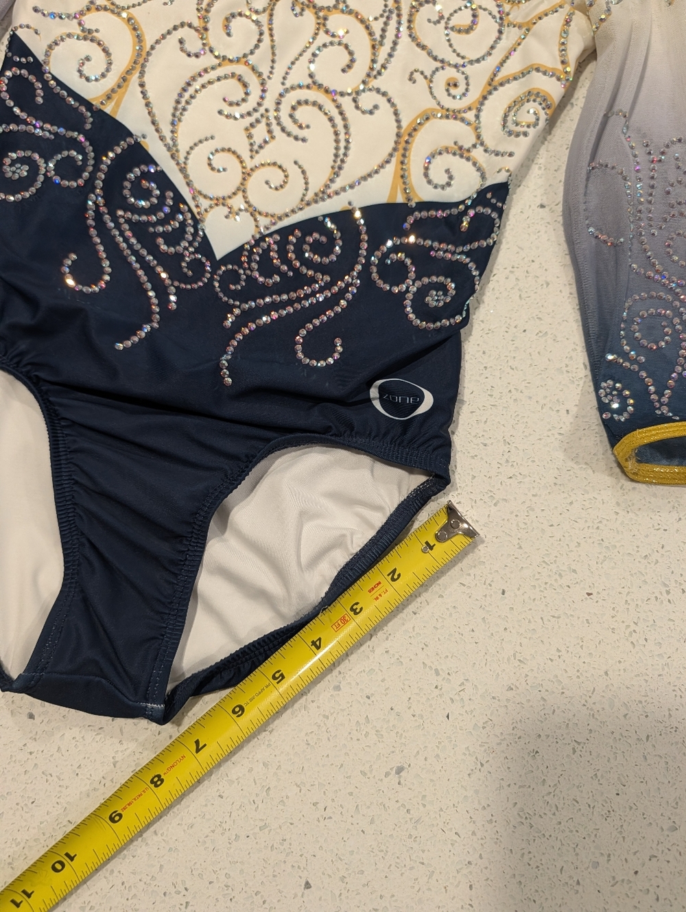 ATHLETE WORN Ozone gymnastics Leotard AM Medium SWAROVSKI Elite Competition Team - Picture 4 of 17